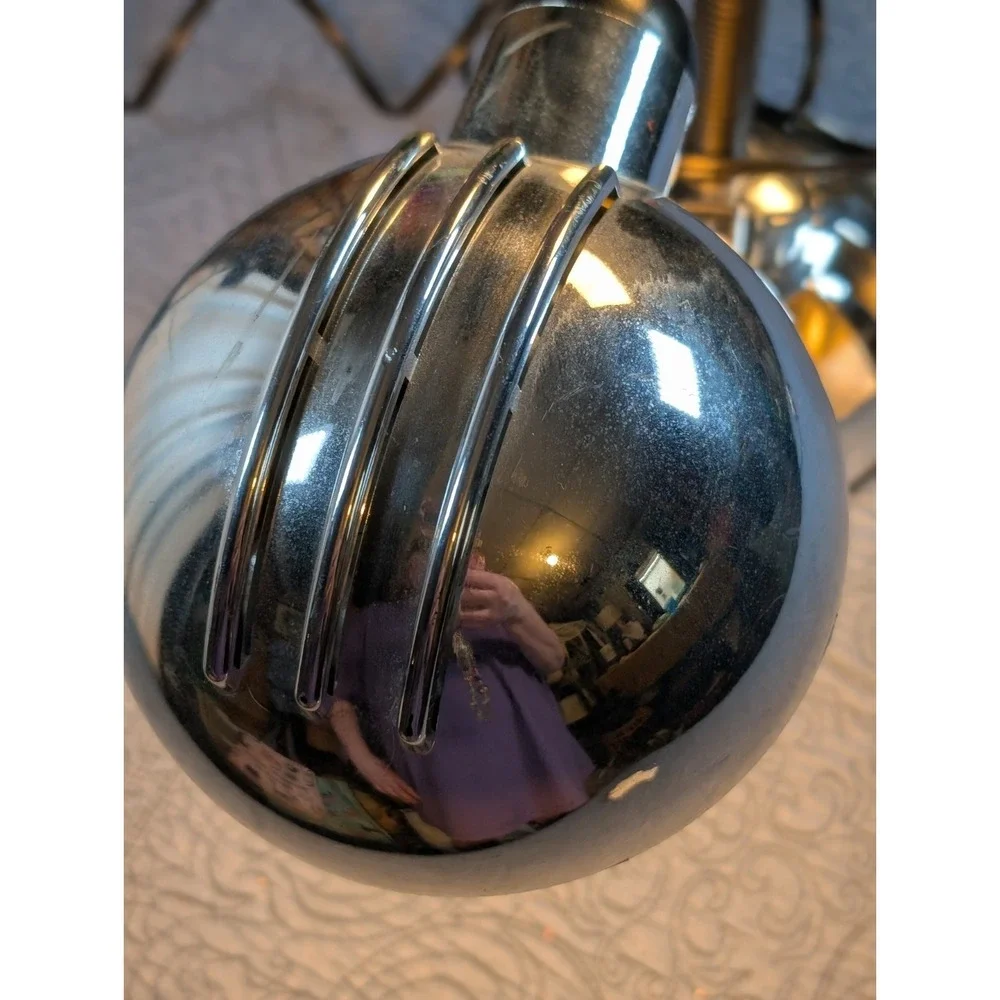 Vintage Bauhaus Style Chrome Dome Desk Lamp | Mid Century Space Age Task Light